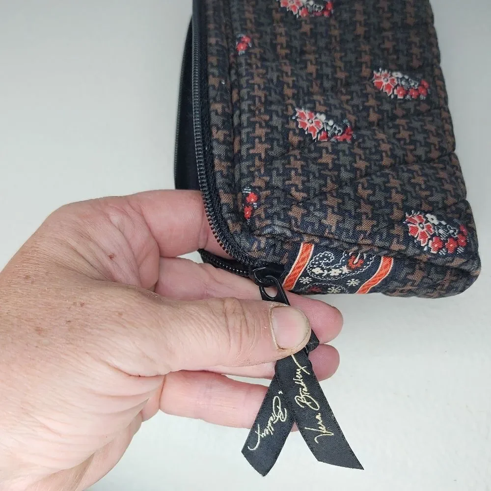 Vera Bradley Wallet 5x7" Houndstooth Brown purse accessory wristlet vintage - Picture 4 of 6